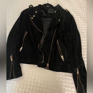 Blank NYC Black Suede Leather Moto Jacket
